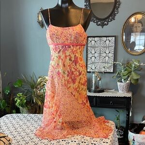 Elegant Floral High Low Dress